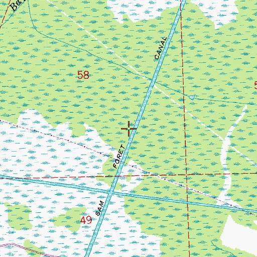 Topographic Map of Sam Foret Canal, LA