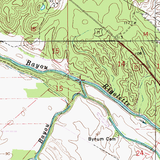 Topographic Map of Sams Bayou, LA