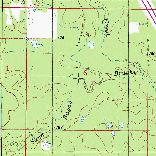 Topographic Map of Sand Bayou, LA
