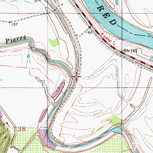 Topographic Map of Sand Beach Bayou, LA