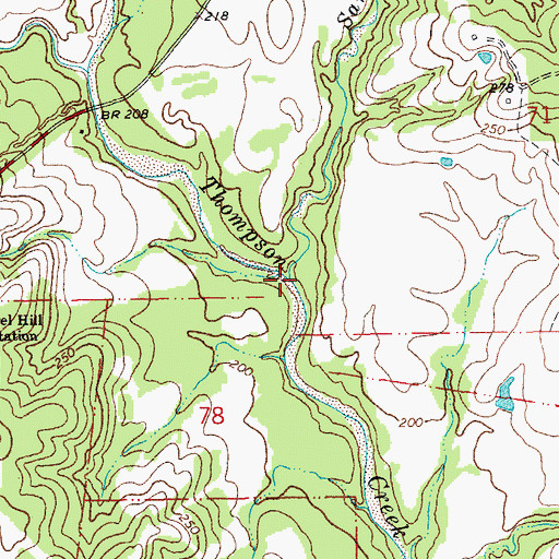 Topographic Map of Sand Branch, LA