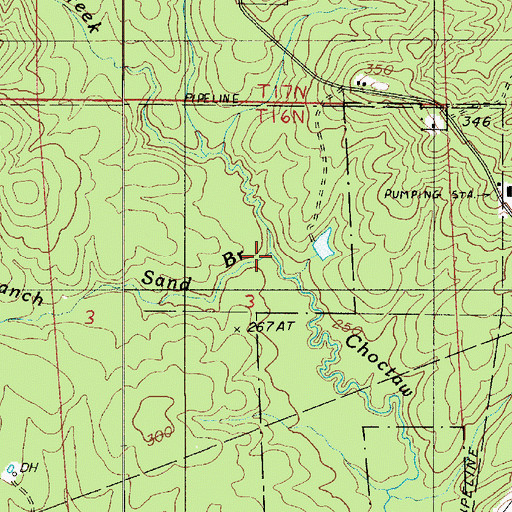 Topographic Map of Sand Branch, LA