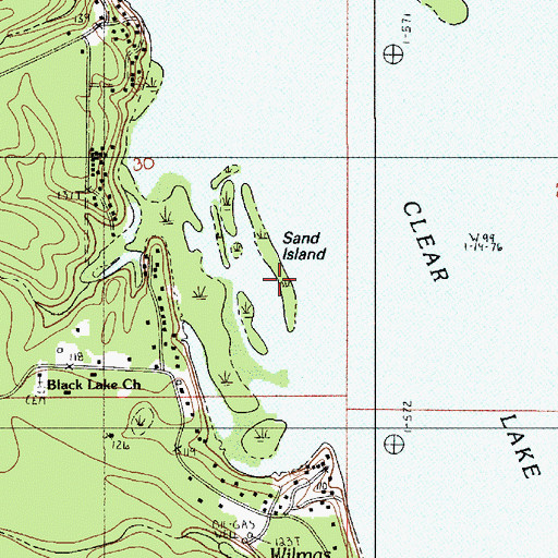 Topographic Map of Sand Island, LA