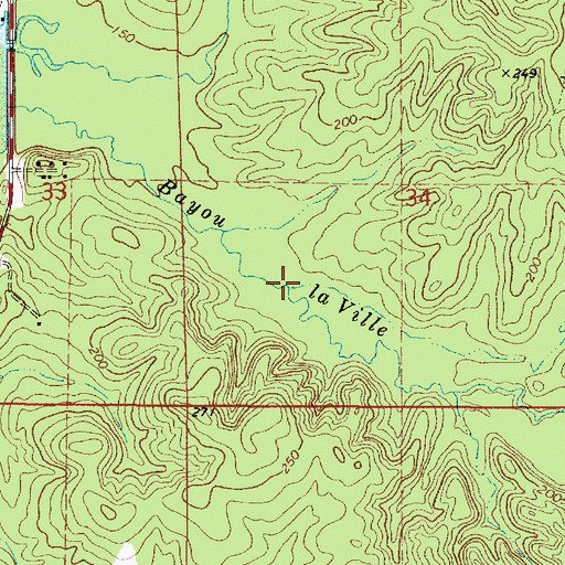 Topographic Map of Sanders Creek, LA