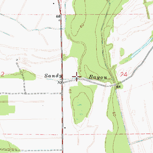 Topographic Map of Sandy Bayou, LA