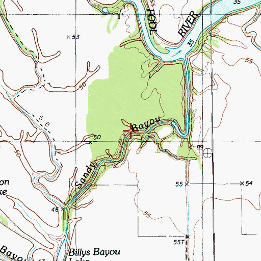 Topographic Map of Sandy Bayou, LA