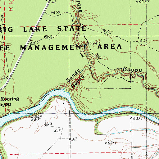 Topographic Map of Sandy Bayou, LA