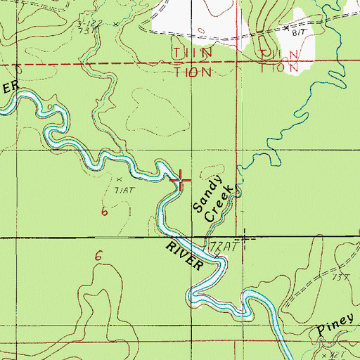 Topographic Map of Sandy Creek, LA