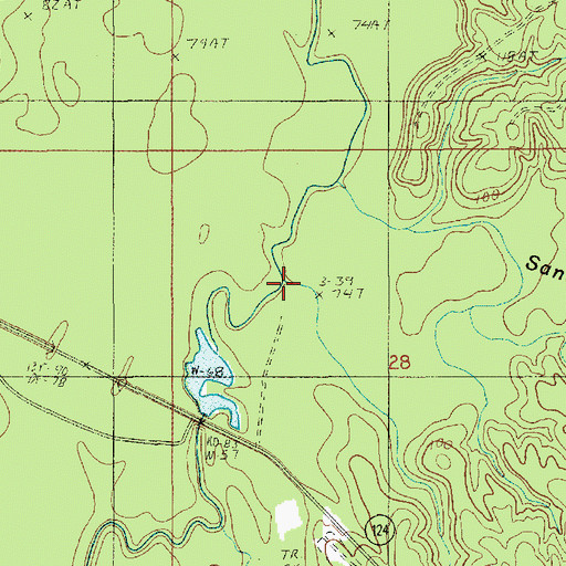 Topographic Map of Sandy Creek, LA