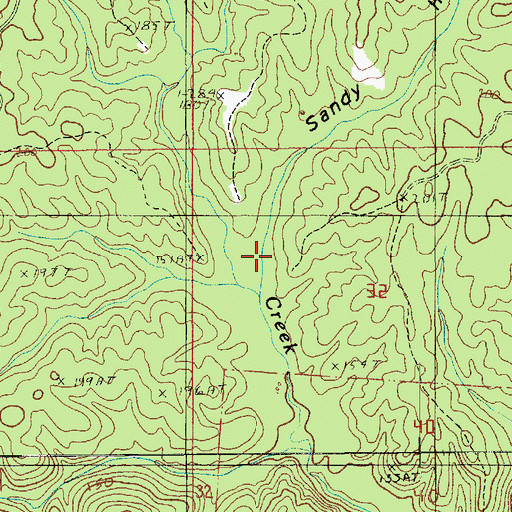 Topographic Map of Sandy Hollow, LA