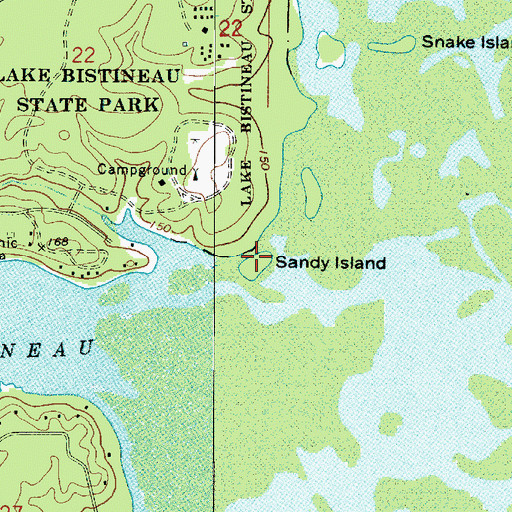 Topographic Map of Sandy Island, LA