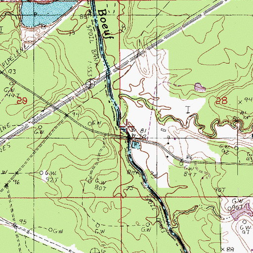 Topographic Map of Sandy Lick Bayou, LA
