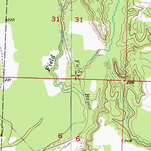 Topographic Map of Rawls Creek, AR