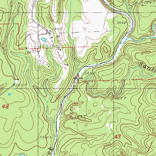 Topographic Map of Santle Branch, LA