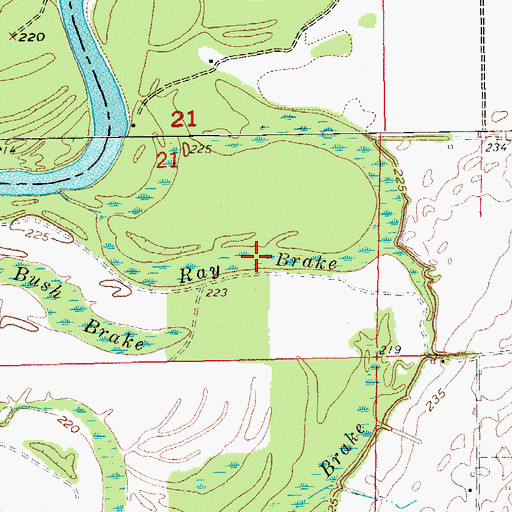 Topographic Map of Ray Brake, AR