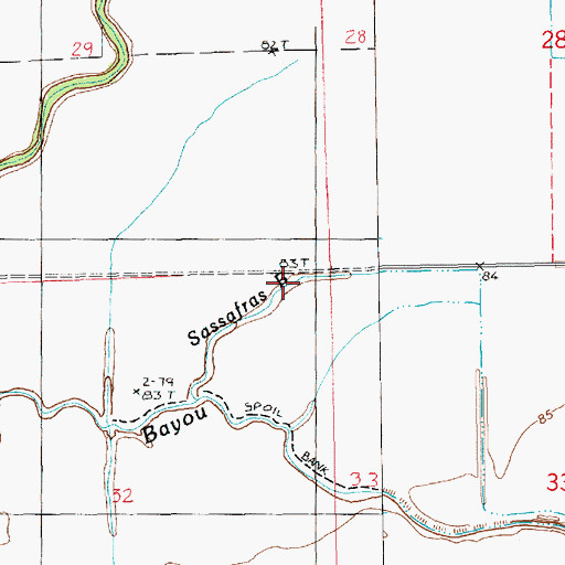 Topographic Map of Sassafras Bayou, LA