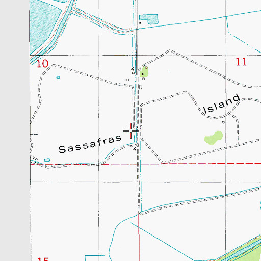 Topographic Map of Sassafras Island, LA