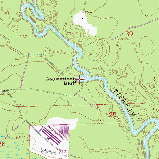 Topographic Map of Saulsettoon Bluff, LA