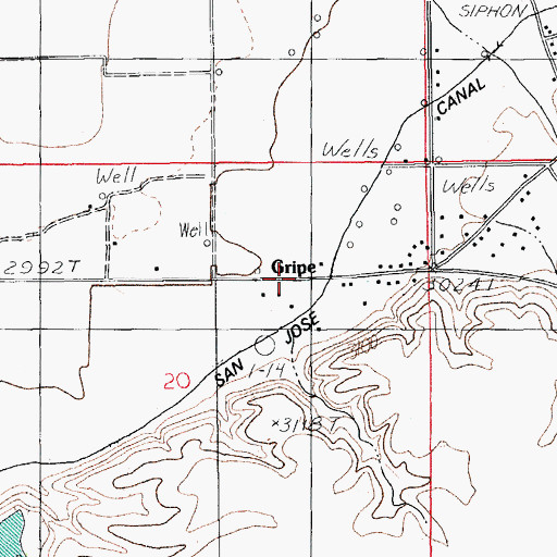 Topographic Map of Gripe, AZ