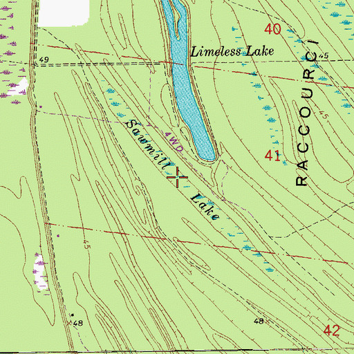 Topographic Map of Sawmill Lake, LA