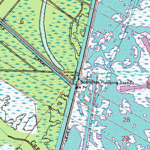 Topographic Map of Scarsdale Pumping Station, LA