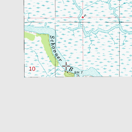 Topographic Map of Schooner Bayou, LA