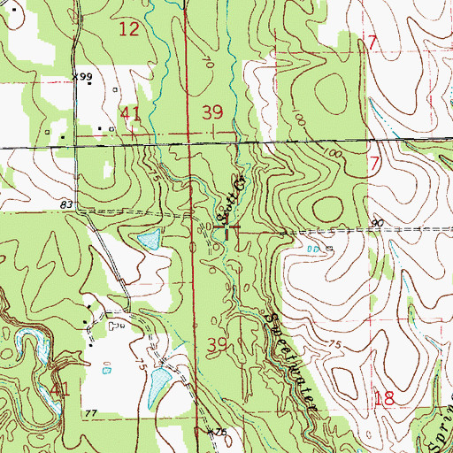 Topographic Map of Scott Creek, LA