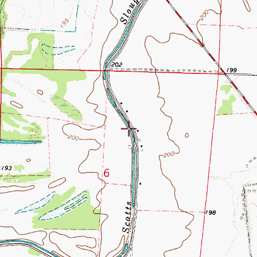Topographic Map of Scotts Slough, LA
