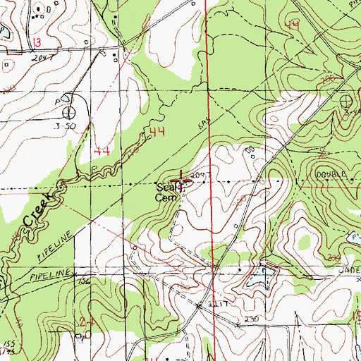 Topographic Map of Seal Cemetery, LA