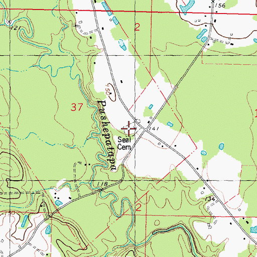 Topographic Map of Seal Cemetery, LA