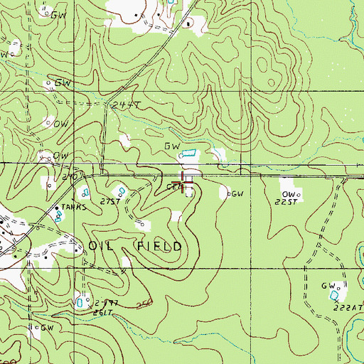 Topographic Map of Sebastian Cemetery, LA