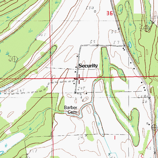 Topographic Map of Security, LA