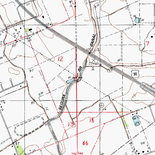 Topographic Map of Segura Branch Canal, LA