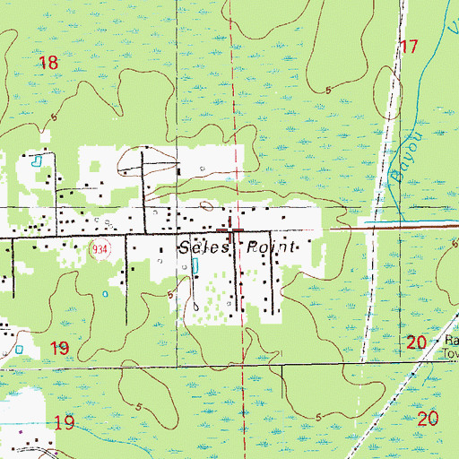 Topographic Map of Seles Point, LA