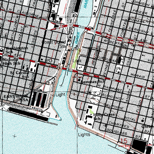 Topographic Map of Semmes School, LA
