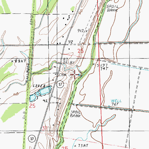 Topographic Map of Seven Star Cemetery, LA
