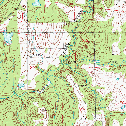 Topographic Map of Shady Grove Branch, LA