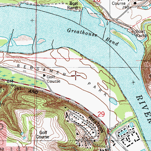 Topographic Map of Rebsamen Park, AR