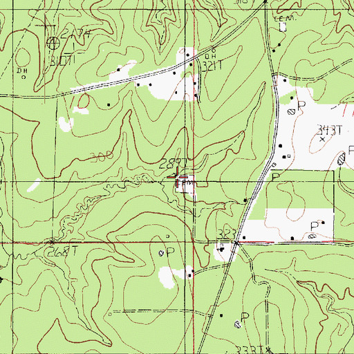Topographic Map of Shady Grove Cemetery, LA