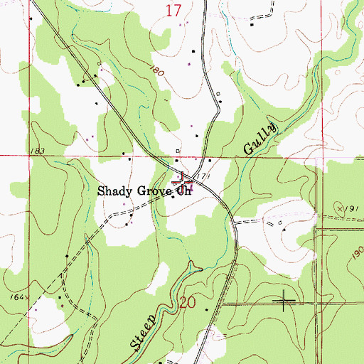 Topographic Map of Shady Grove Church, LA