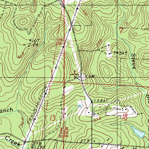 Topographic Map of Shady Grove Church, LA
