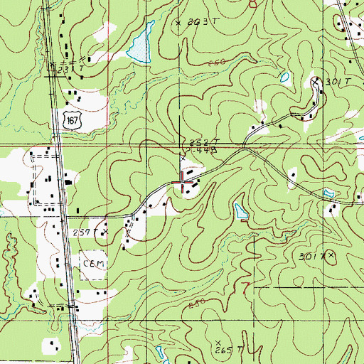 Topographic Map of Shady Grove Church, LA