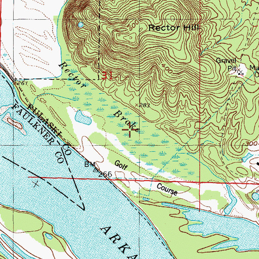 Topographic Map of Rector Brake, AR