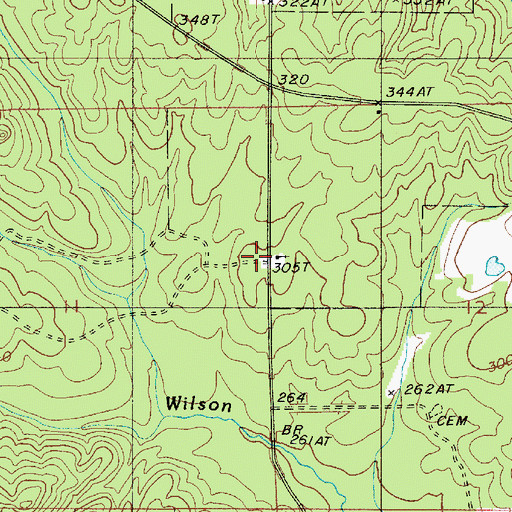 Topographic Map of Shady Grove Church, LA