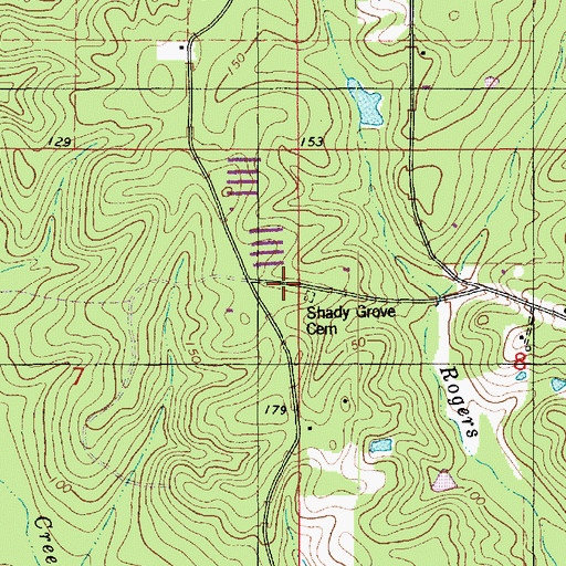 Topographic Map of Shady Grove Church, LA