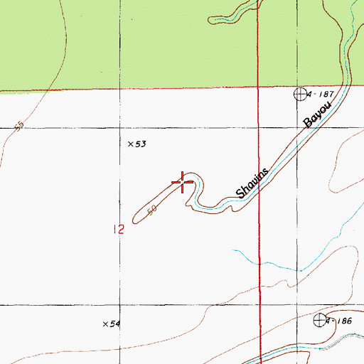Topographic Map of Shavins Bayou, LA