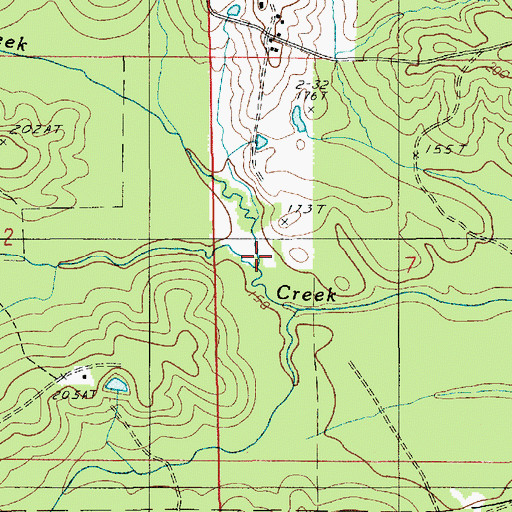Topographic Map of Shaw Creek, LA
