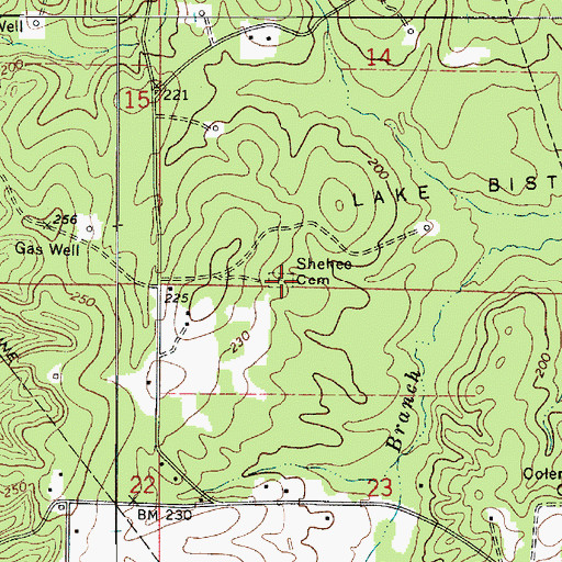 Topographic Map of Shehee Cemetery, LA