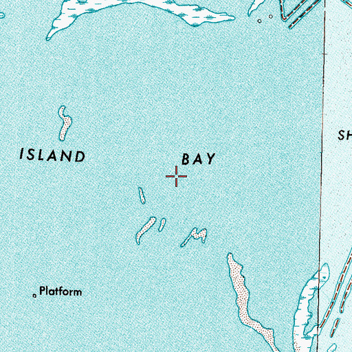 Topographic Map of Shell Island Bay, LA