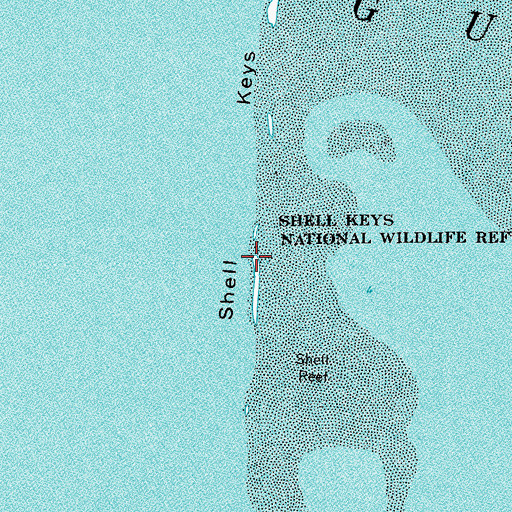 Topographic Map of Shell Keys, LA